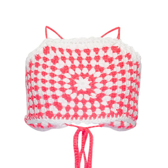 Red and White Crop Top for Girls