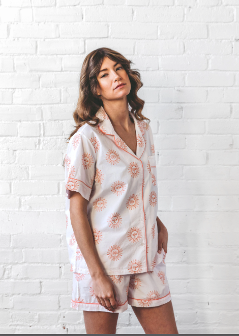 Sunrise Short Sleep Set Peach Cloud