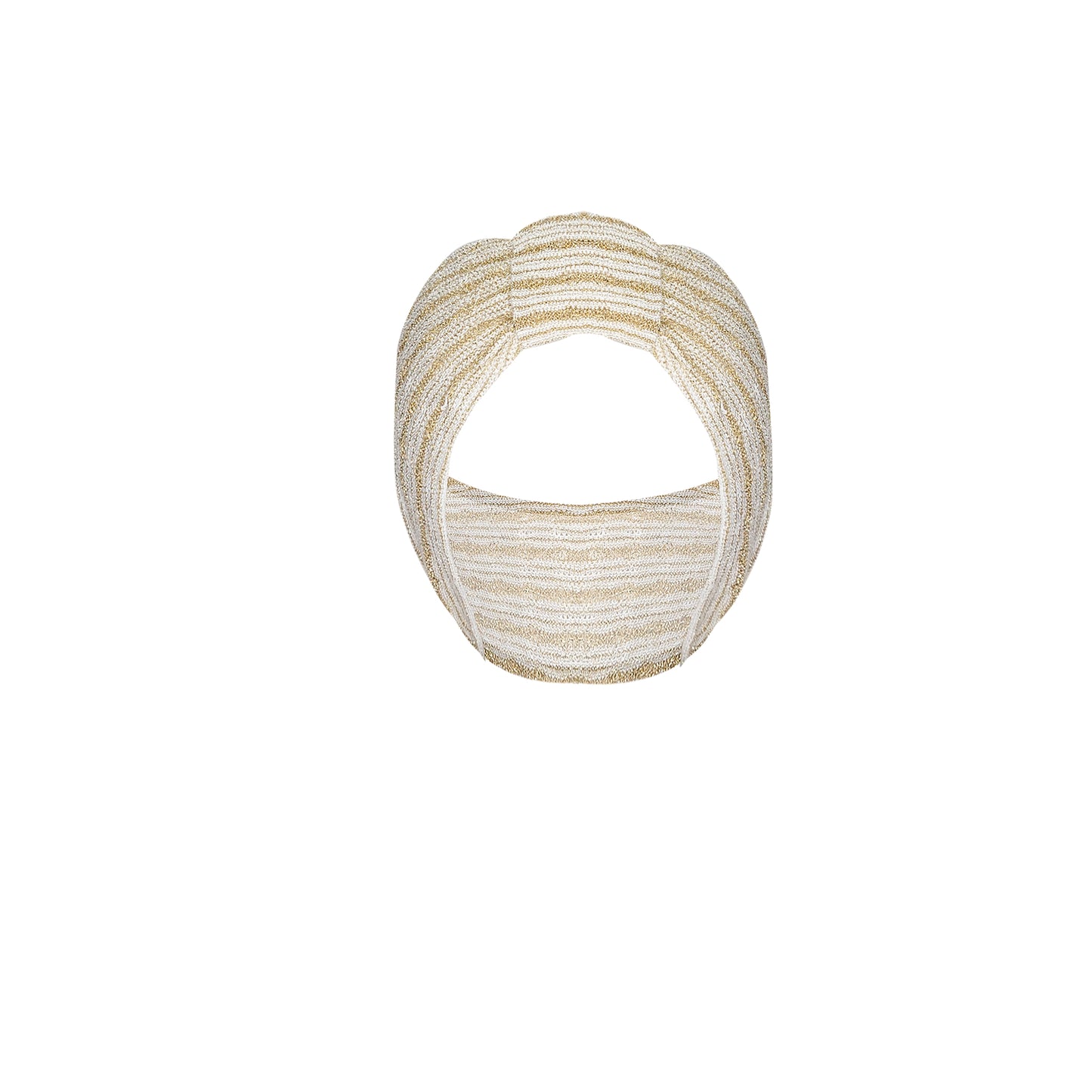 Headband in Drop Stitch Knit White/Gold