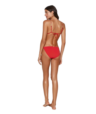 Solid Laura Detail Full Bottom Red - Bikini Bottom