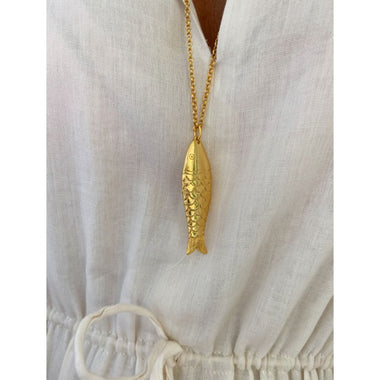 Gioia Gold Fish Necklace - Necklace
