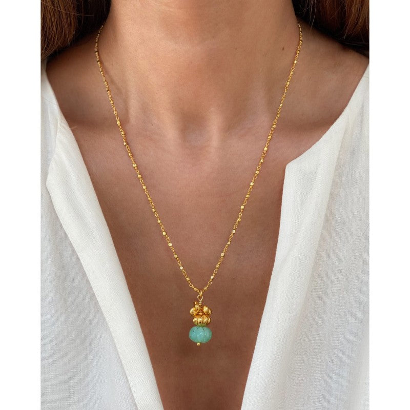 Gold Opal Necklace - Heather Thin Chain