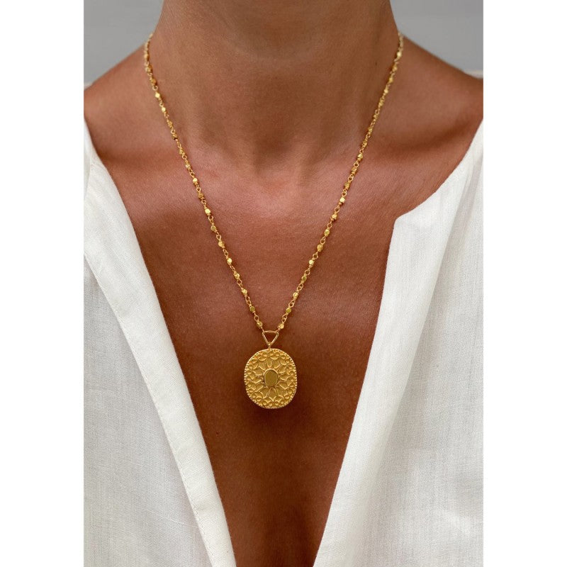 Soleil Gold Disc Necklace