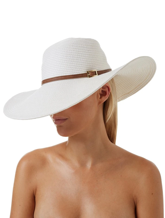 Load image into Gallery viewer, Jemima Hat White/Tan
