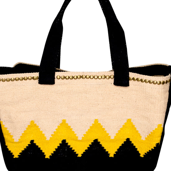 Black & Yellow Zigzag Tote Bag