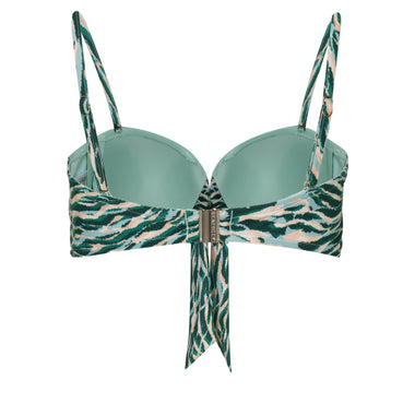 Wild At Heart Twist Tie Front Bandeau Top Evergreen - Bikini Top