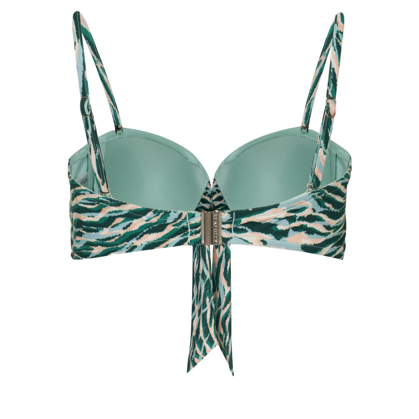 Load image into Gallery viewer, Wild At Heart Twist Tie Front Bandeau Top Evergreen - Bikini Top
