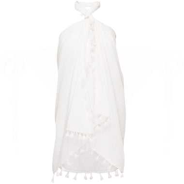 Beach Edit Cotton Gauze Sarong White - ONE SIZE - Sarong