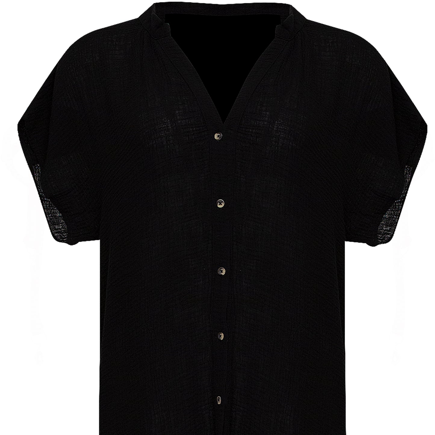 Load image into Gallery viewer, Black Double Cloth Coverup - Cover Up
