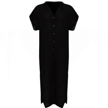 Black Double Cloth Coverup - Cover Up