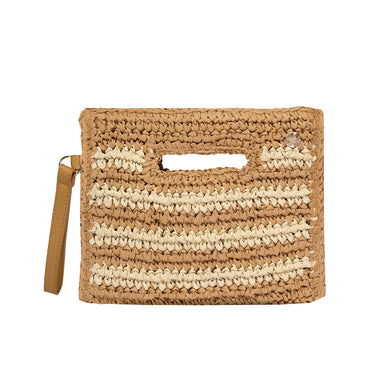 Carried Away Stripe Clutch Natural - Pouch