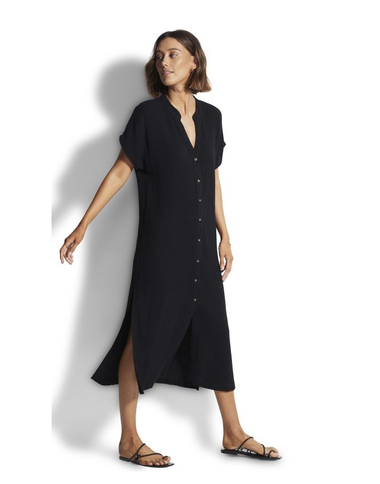 Black Double Cloth Coverup - Cover Up