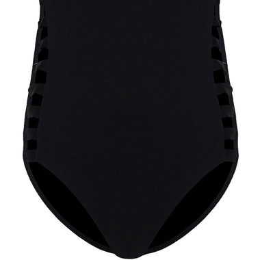 Multi Strap High Neck Maillot Black - One Piece