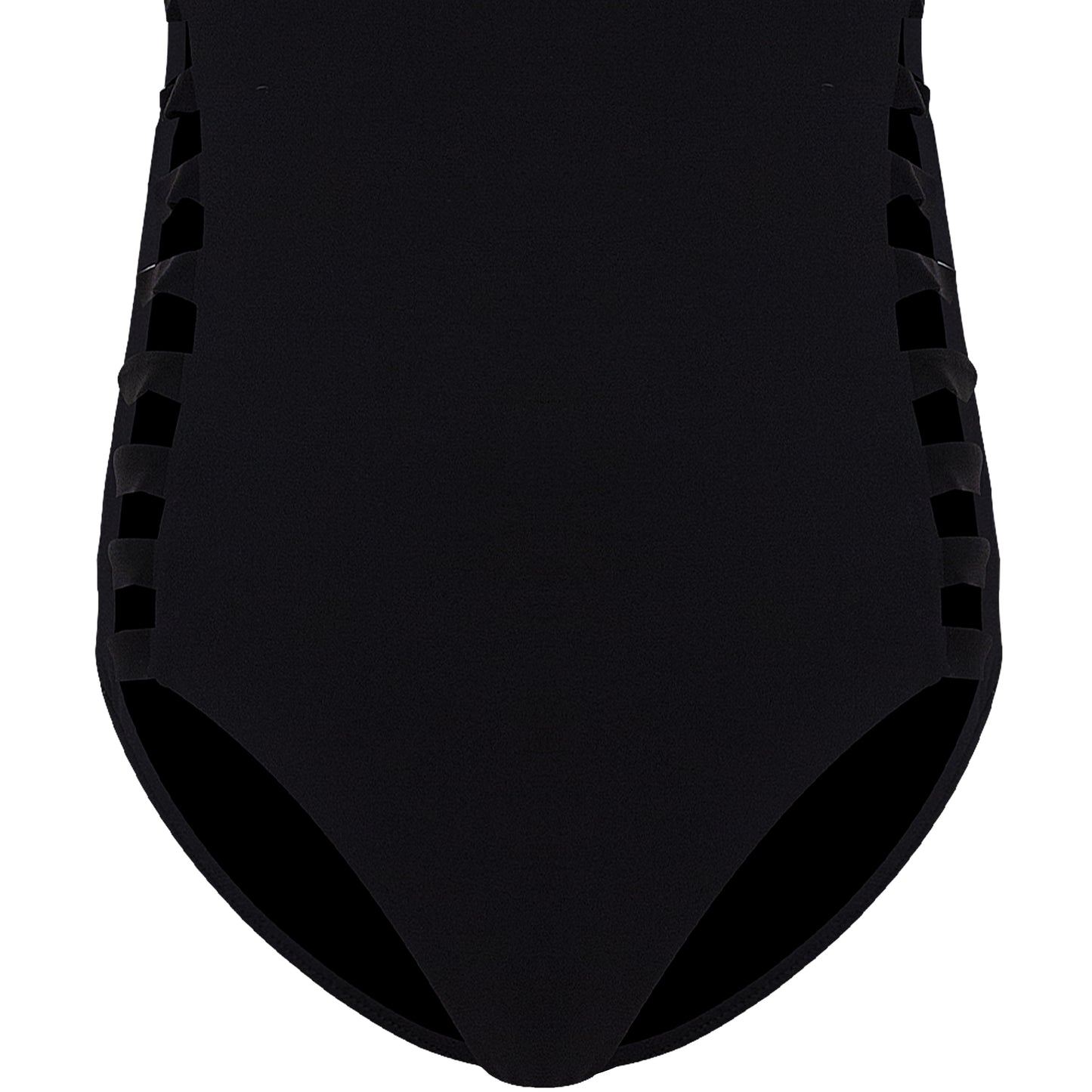 Load image into Gallery viewer, Multi Strap High Neck Maillot Black - One Piece
