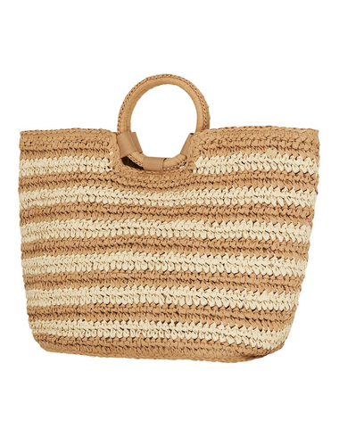 Carried Away Stripe Beach Bag Natural - Bag