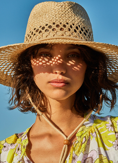 Shady Lady Raffia Crochet Hat Natural - Hat