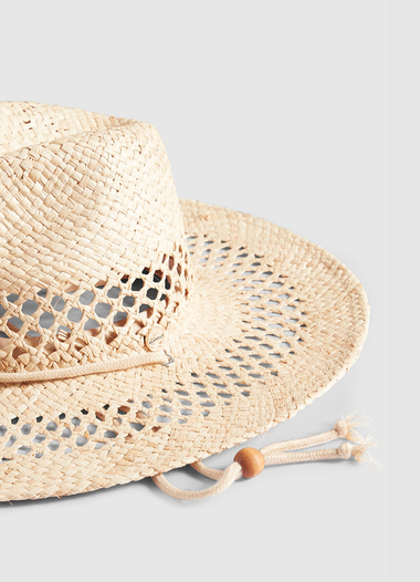 Shady Lady Raffia Crochet Hat Natural - Hat