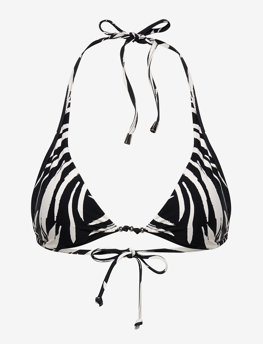 Load image into Gallery viewer, Skin Deep Longline Slide Tri Top Black - Bikini Top
