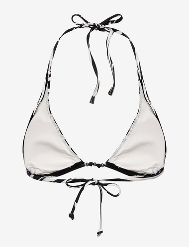 Skin Deep Longline Slide Tri Top Black - Bikini Top