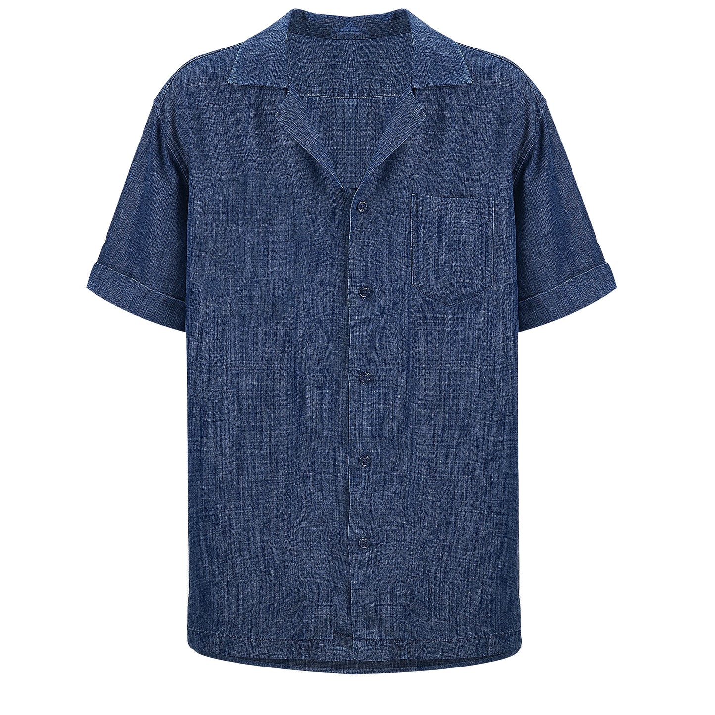 Load image into Gallery viewer, Camp Collar Shirt in Navy Blue
