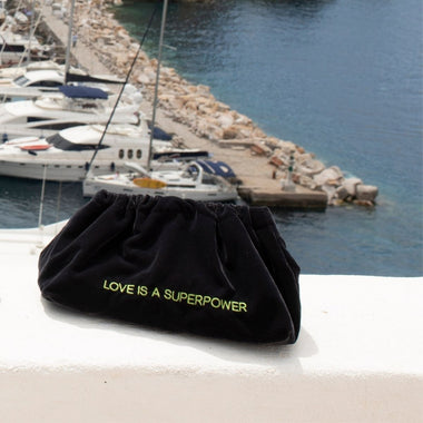 Velvet Clutch Love Is A Superpower - Pouch
