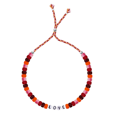 Women’s Beaded Bracelet with Love Glass Letters