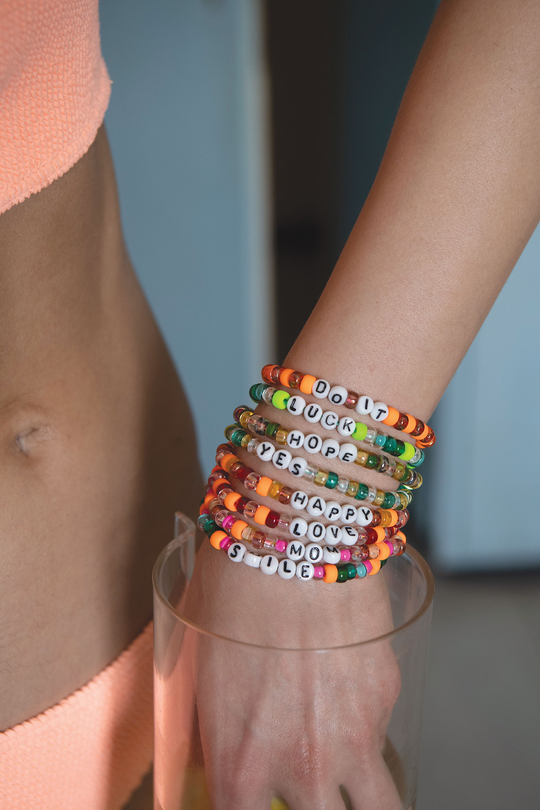 Pony bead bracelets words on sale