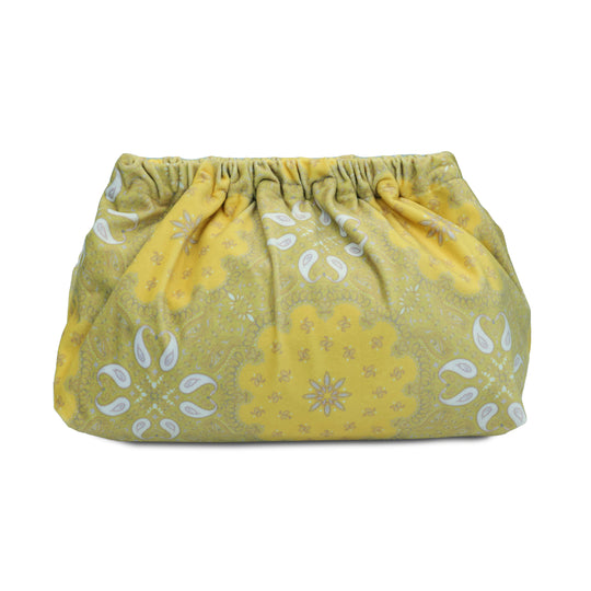 Load image into Gallery viewer, Lime Green Clutch Bag in Bandana Print
