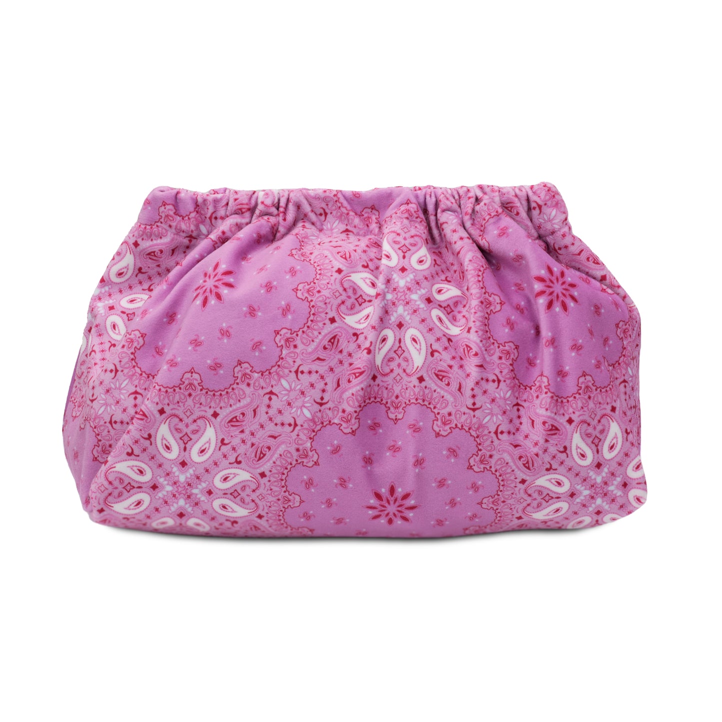 Velvet Clutch Bag Bandana Pink