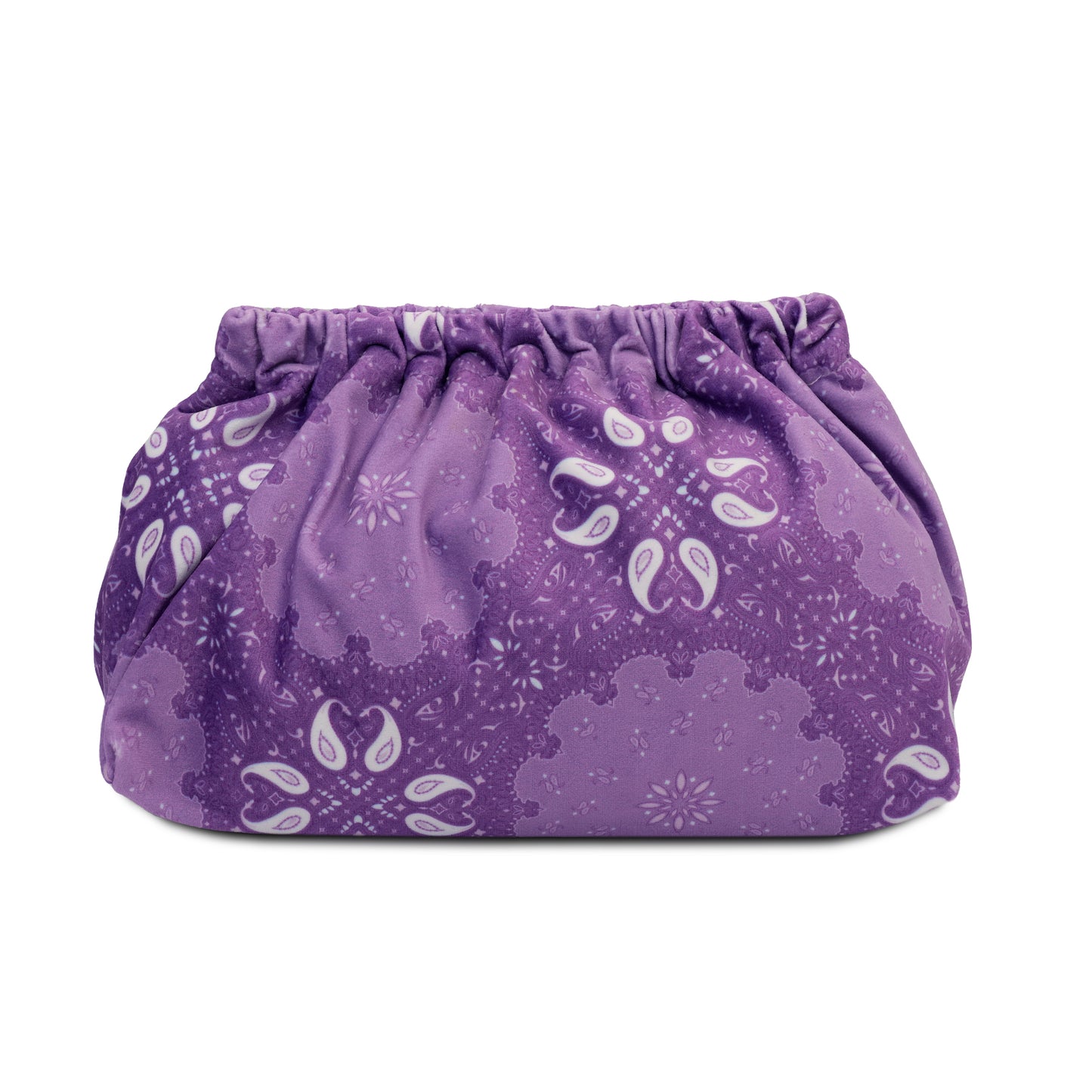 Velvet Clutch Bag Bandana Purple