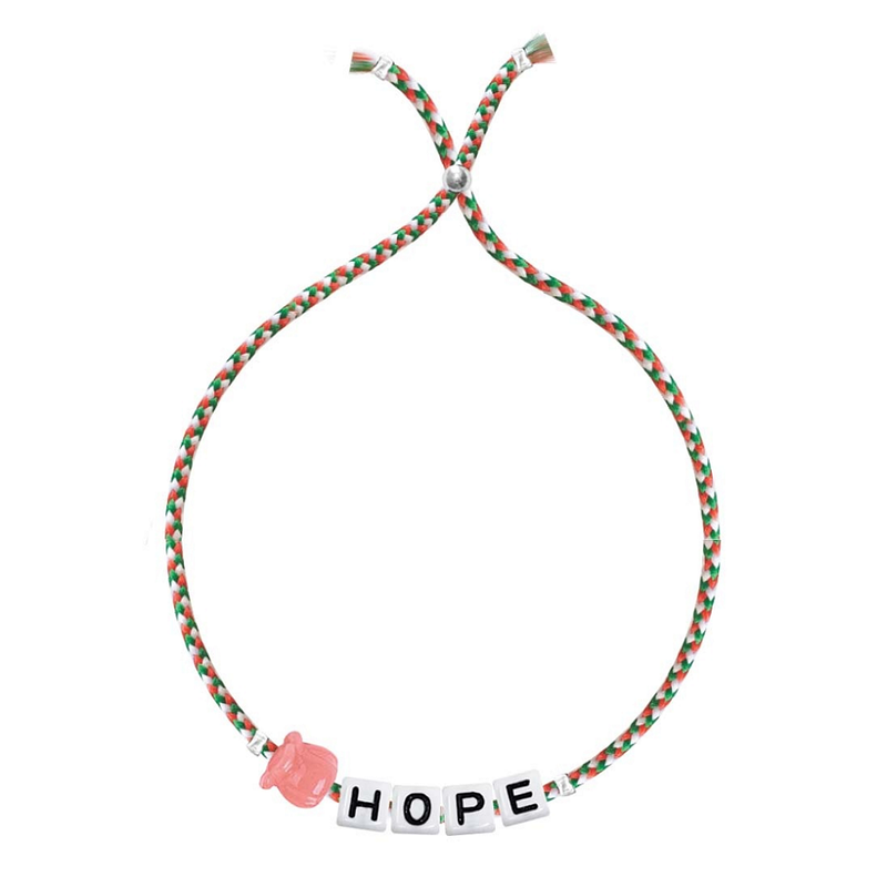 Square Letter And Charm Bracelet - Hope