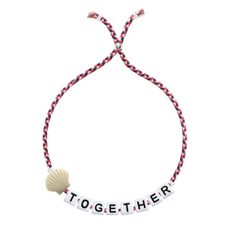 Square Letter And Charm Bracelet - Together