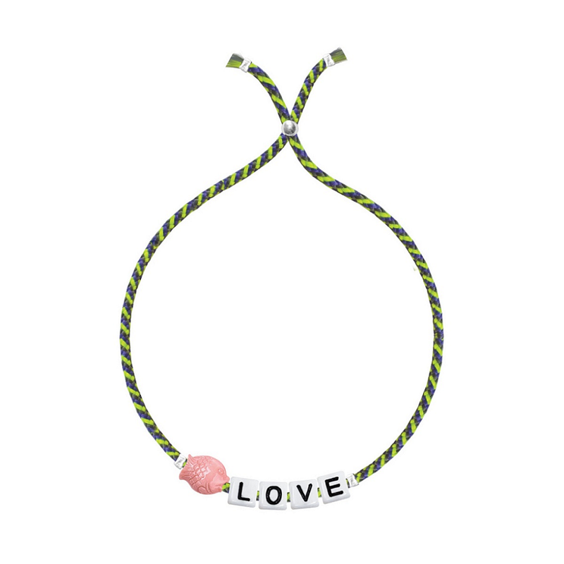 Square Letter And Charm Bracelet - Love