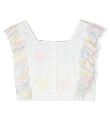 Square Neck Crop Top with Back Button Closure