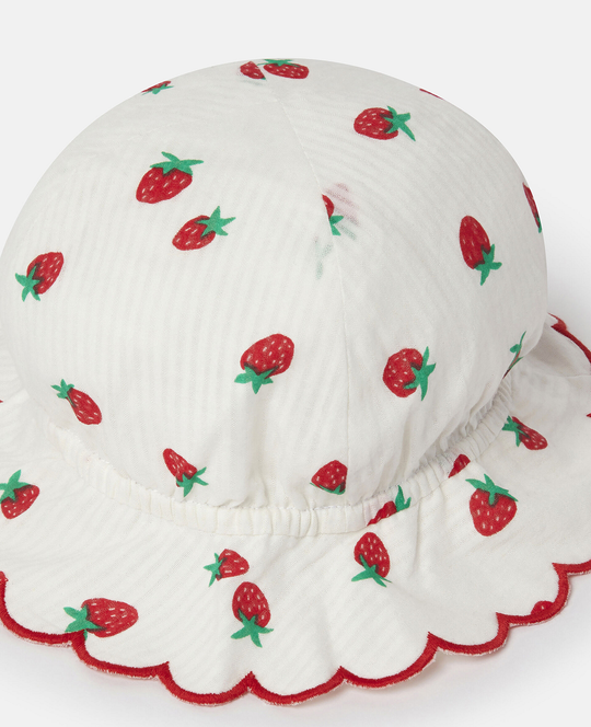 Baby Girl Cotton Hat with Scallop Hem