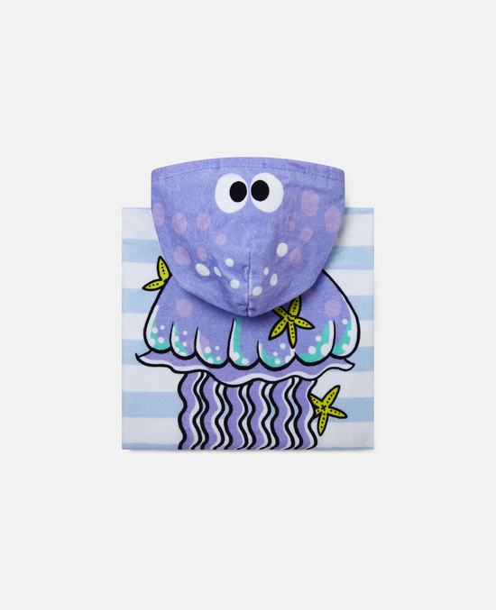 Kids Hooded Towel in Blue/White/Purple