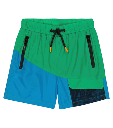 Kids Boy Sport Swimwear Blue/Green - Boys Swim Shorts