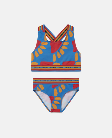 Kids Swimwear in Orange/Red Print