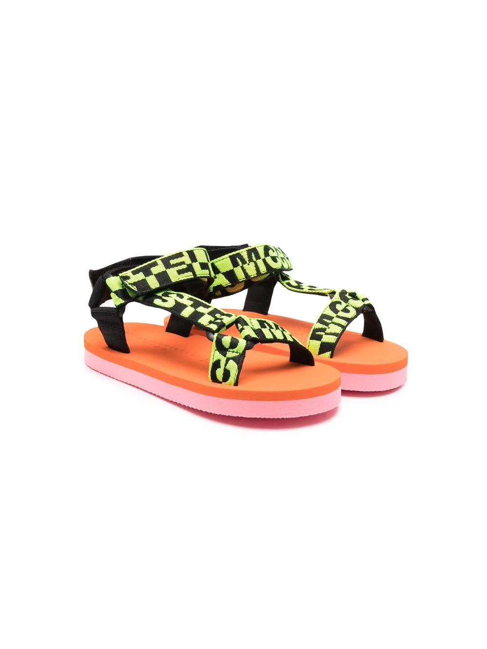 Load image into Gallery viewer, Rubber Soled Sandals in Orange/Pink
