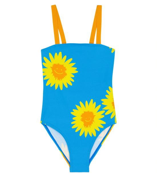 Load image into Gallery viewer, Girls UV Swimsuit in Sunflower Print
