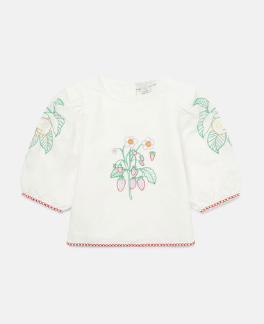 Girls White Embroidered Top