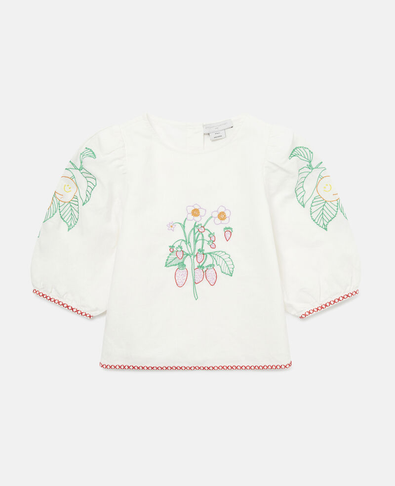 Girls White Embroidered Top