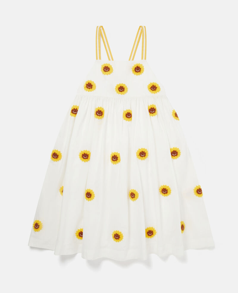 Girls Sunflower Dress in White/Yellow