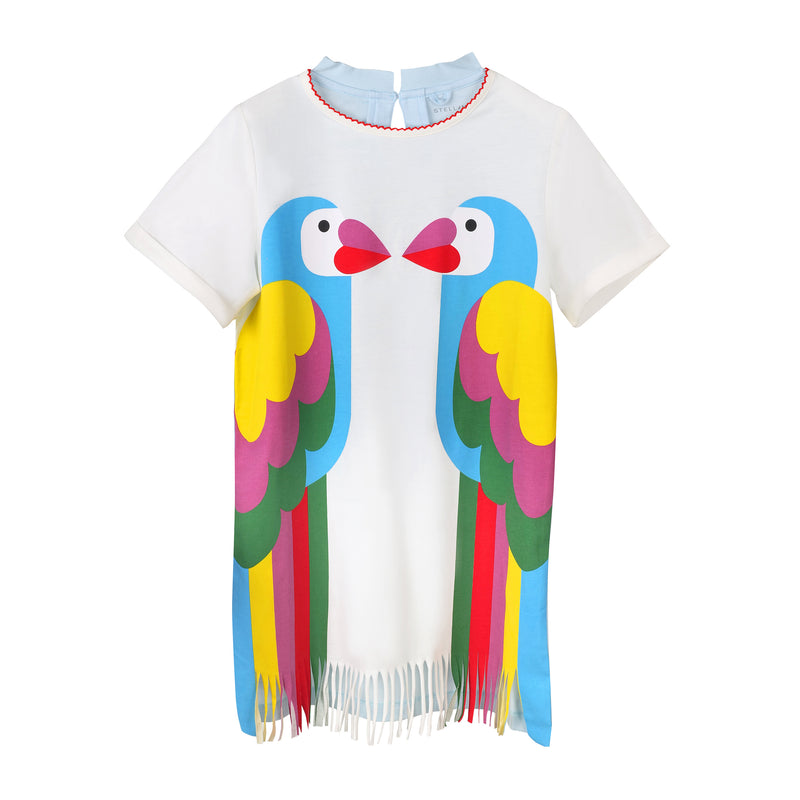 Girls T Shirt Dress with Parrot Print