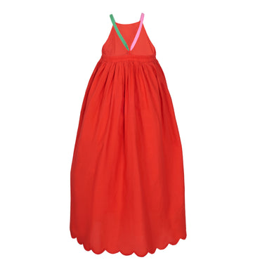 Girls Red Dress with Swallow Details