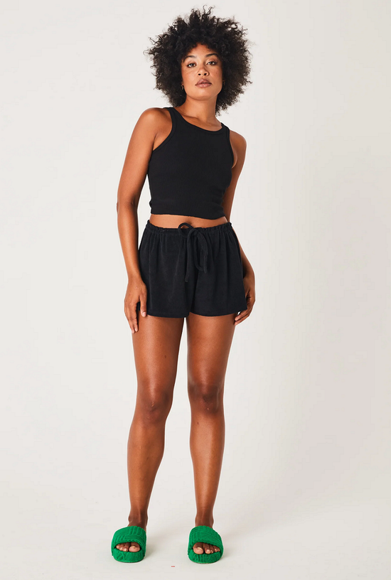Cropped Racer Tank Black