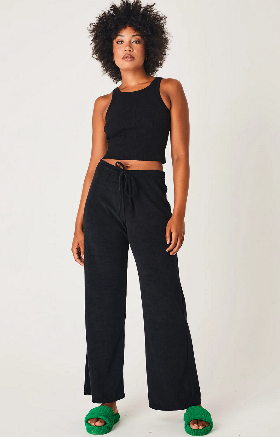 Terry Relaxed Pants Black