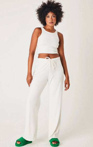 Terry Relaxed Pants White - Bottoms