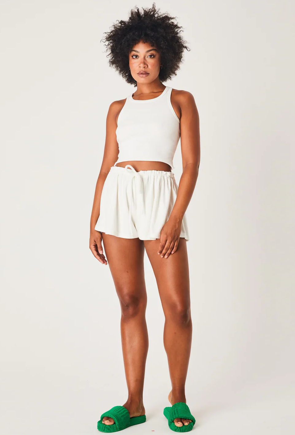 Terry Relaxed Shorts White