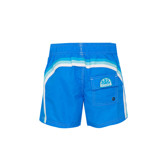 Load image into Gallery viewer, Junior&amp;#39;s Blue Surf Trunks by Sundek
